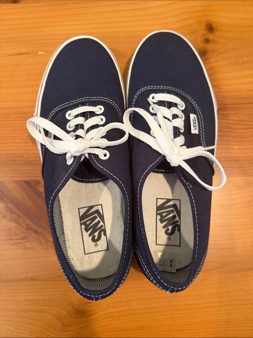 Vans Women’s Canvas Sneakers - Navy and White